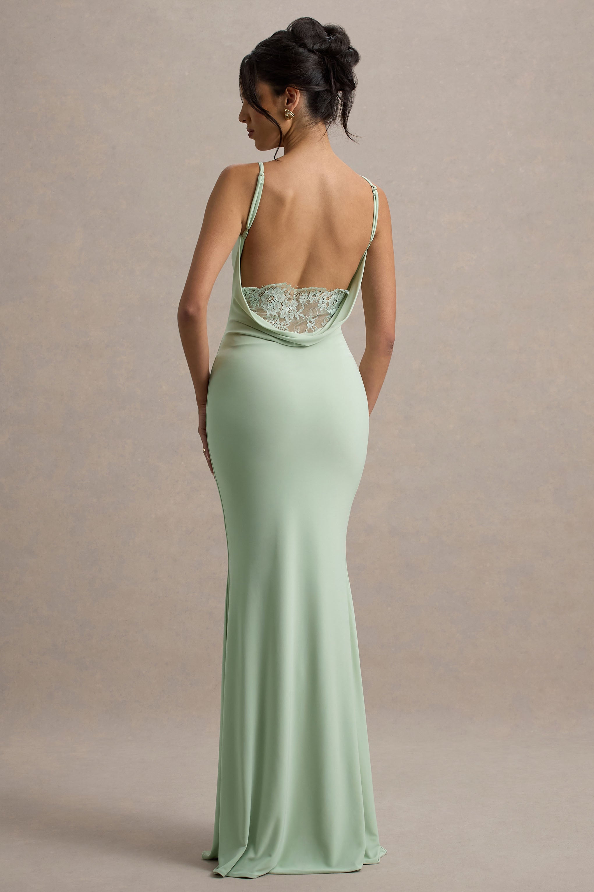 green silk backless dress Emerald Green Silk Dress Backless Backless Emerald Green Shiny Satin  Trumpet Prom Dress Promfy