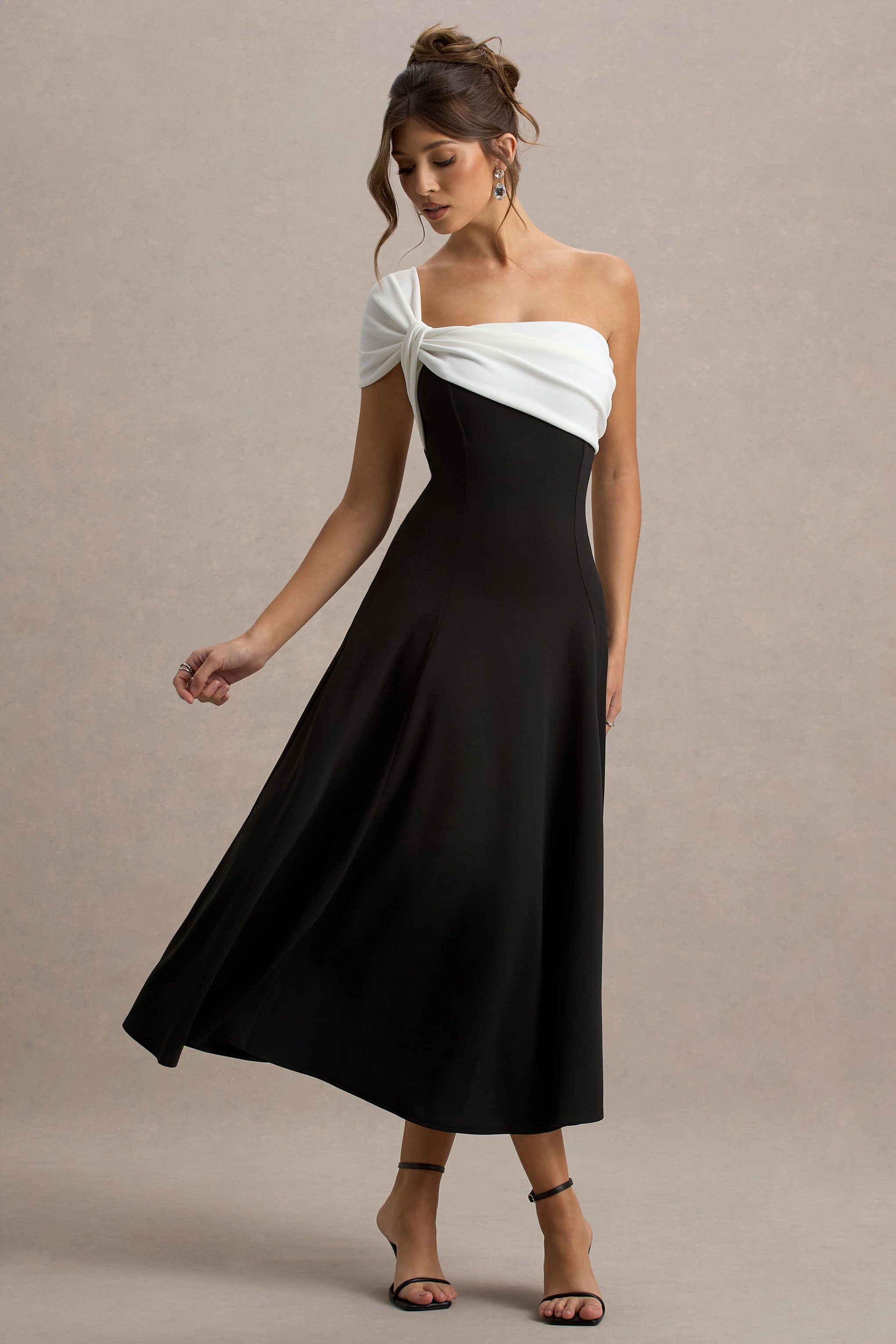 club l london black one shoulder dress Siren
