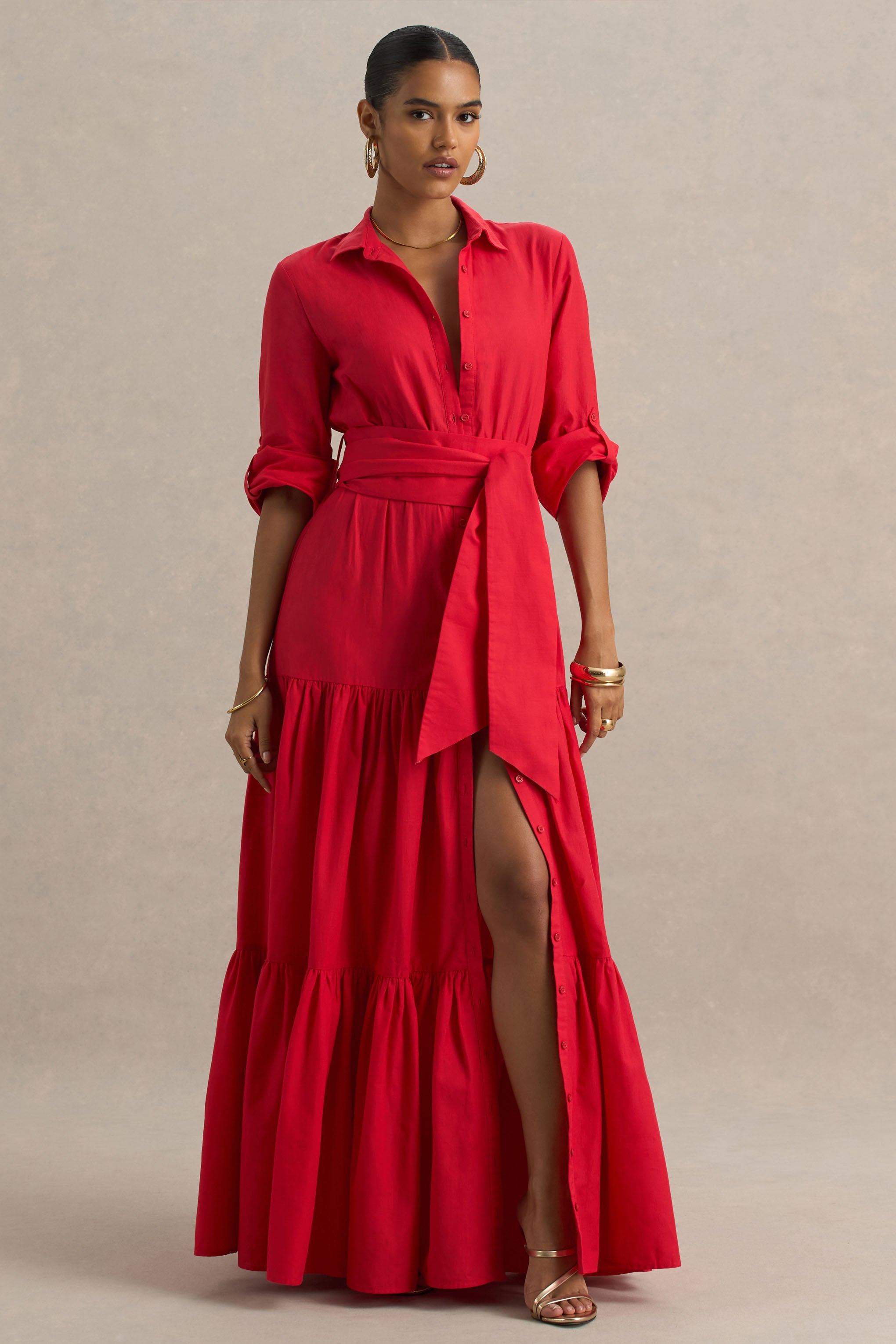 maxi shirt dress uk Women's Striped Maxi Shirt Dress  Elegant Belted Day Dress UK
