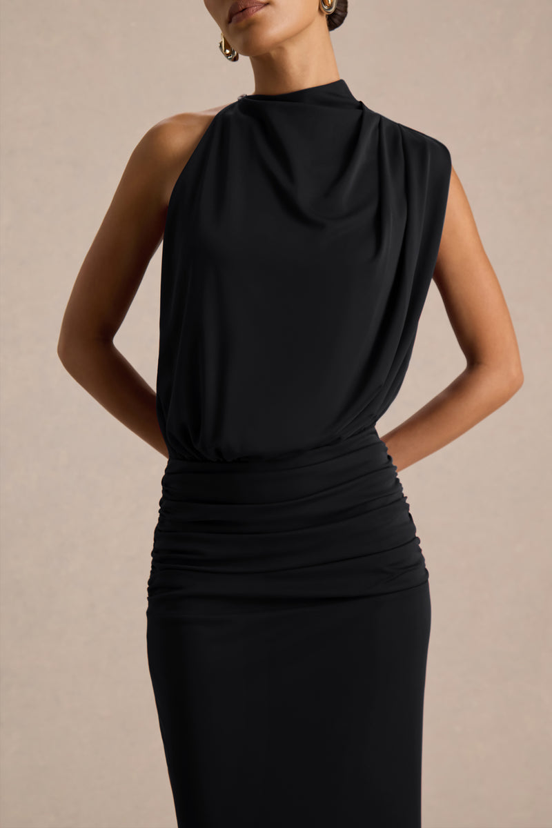Umaira Black High-Neck Maxi Dress – Club L London