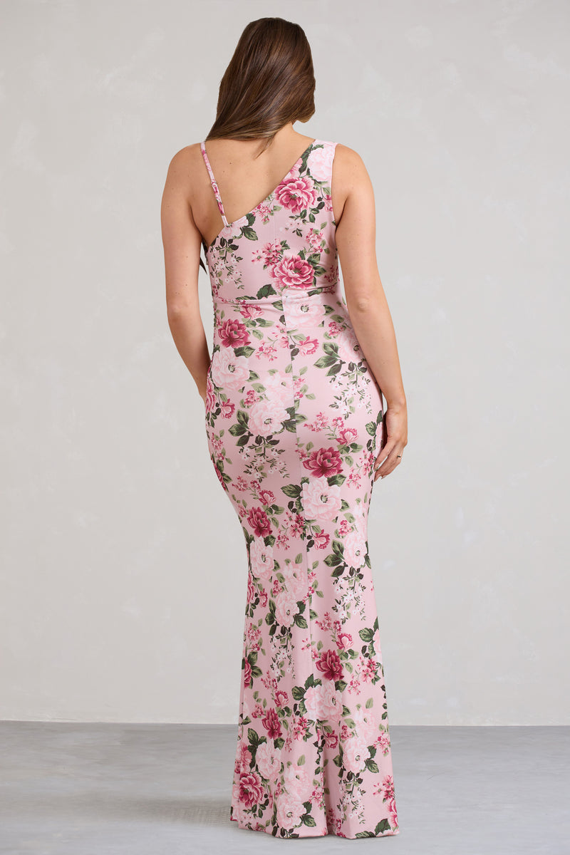 Phantasy Pink Floral Maternity Cowl Neck Maxi Dress – Club L