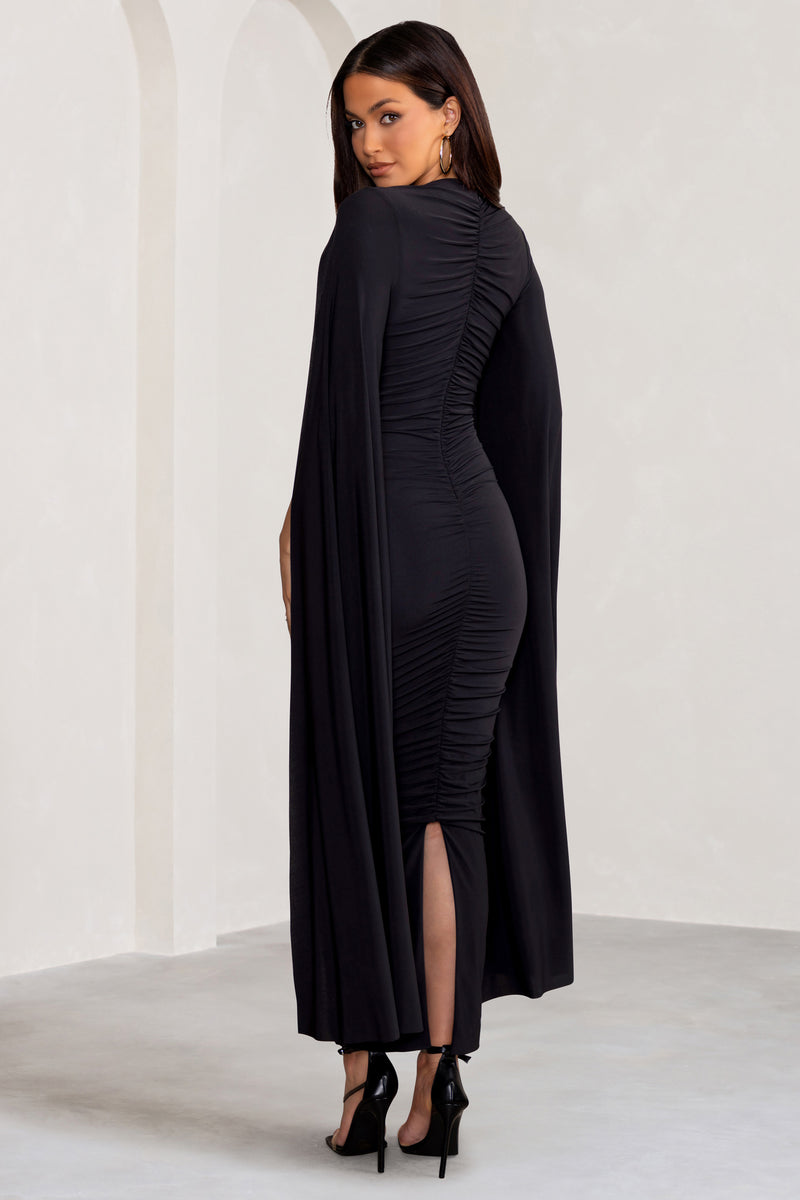 Ruched 2025 cape dress