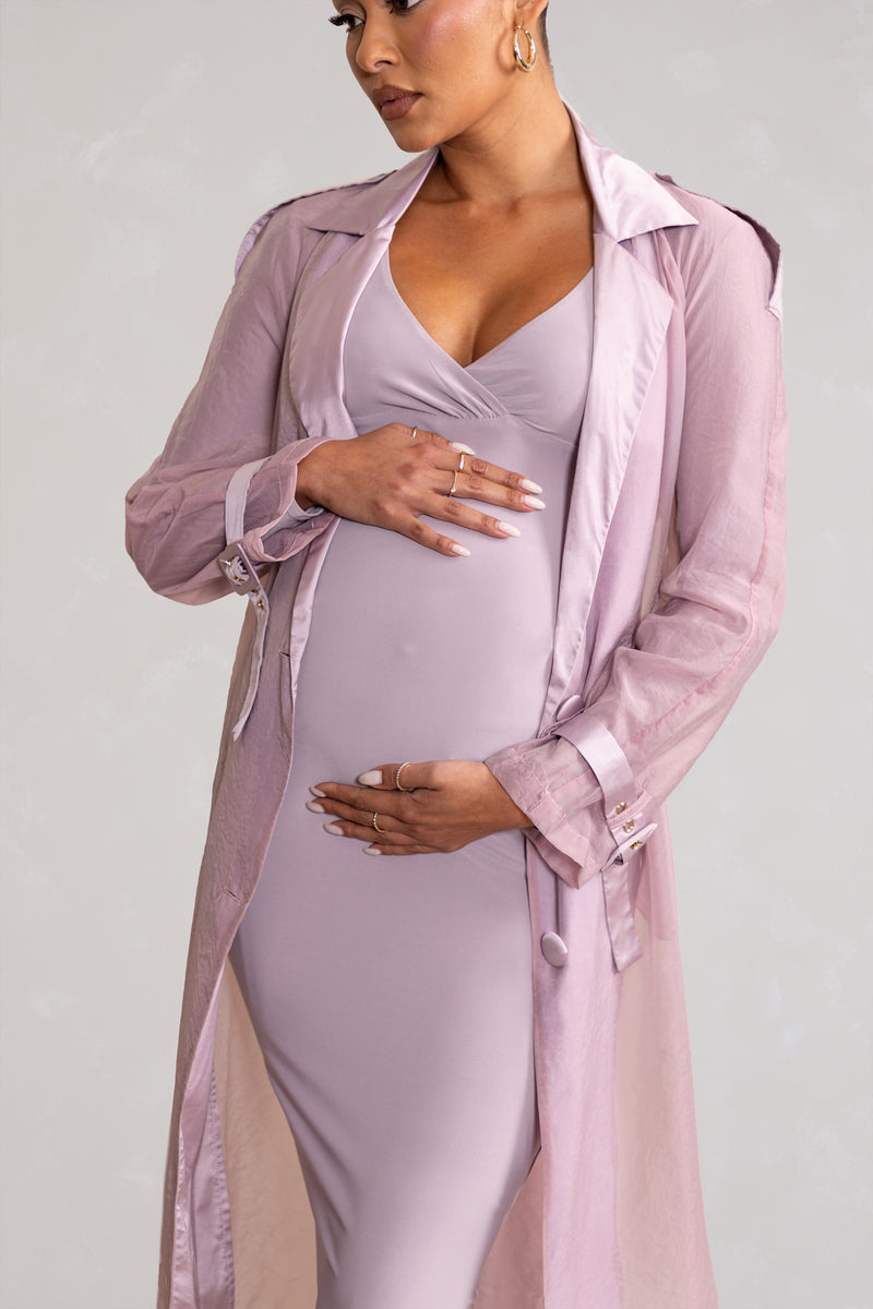 No Compromise Taupe Maternity Belted Trench Coat – Club L London - UK 
