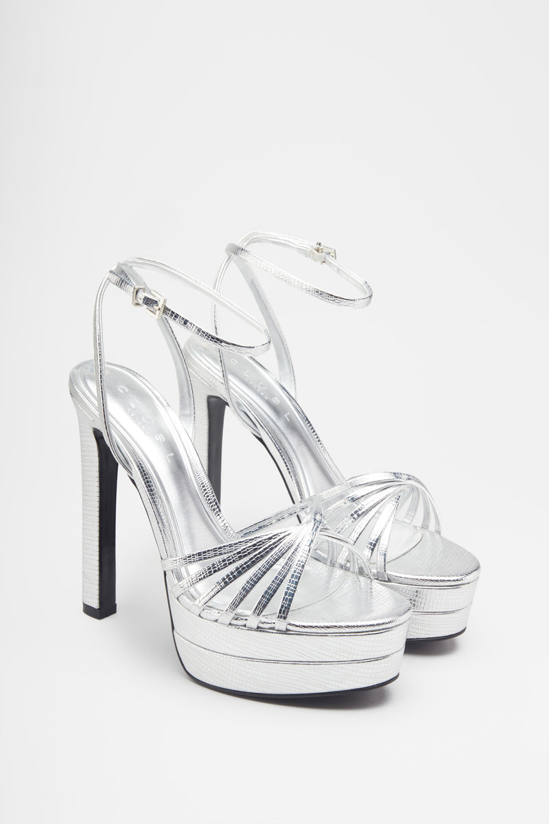 Silver metallic hot sale platform heels