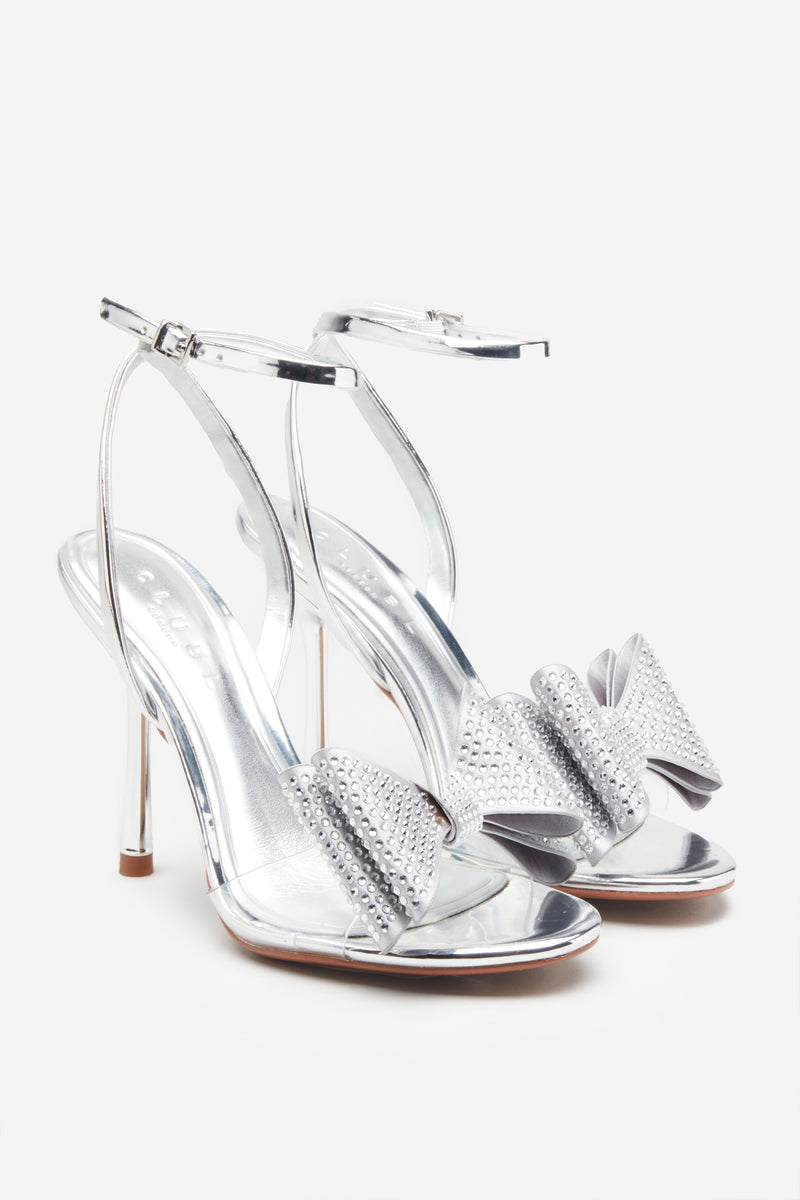 Silver store bow sandals