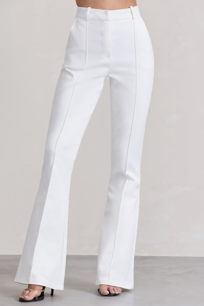 ETRO High Waisted Flared Satin Pants  High waisted flares, High waisted trouser  pants, White flare pants