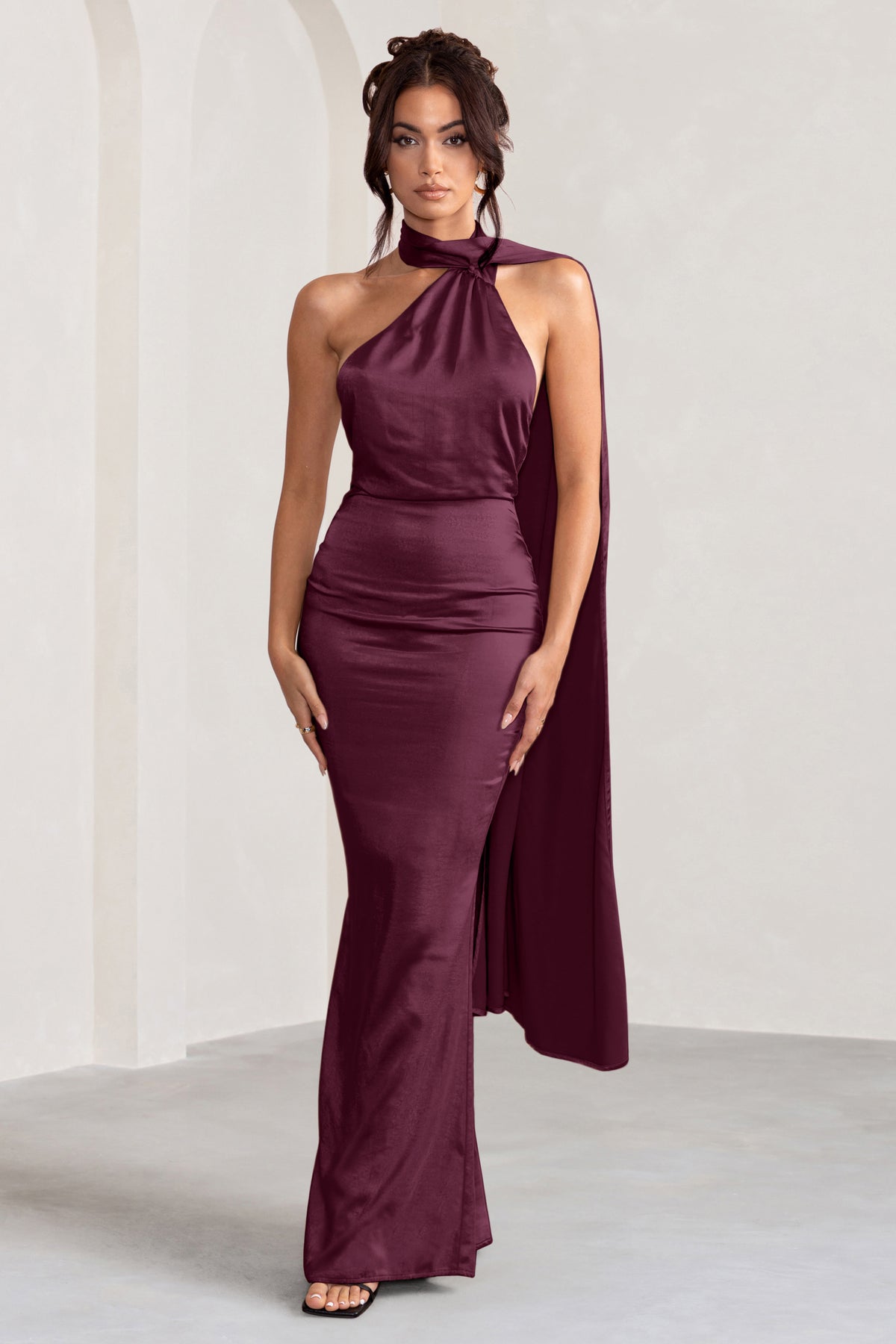Buy PURPLE SATIN BACKLESS MAXI DRESS for Women Online in India
