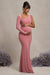 Oh Baby | Blush Maternity One Shoulder Bodycon Maxi Dress - Club L 