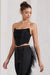 Obsessed | Black Bandeau Mesh Corset Style Crop Top - Club L 