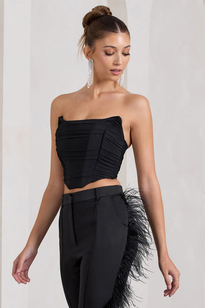 Obsessed Bandeau Mesh Corset Style Crop Top