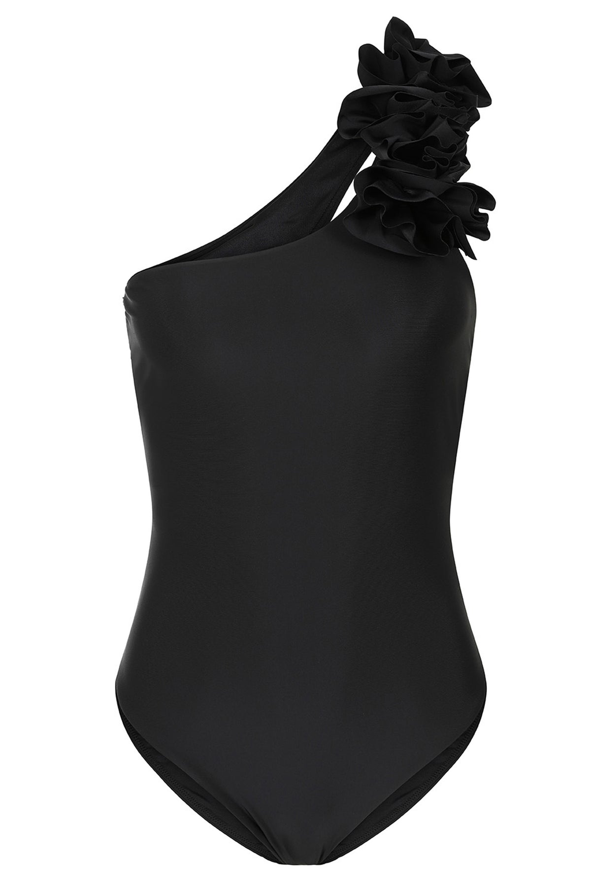 Octavias Black One-Shoulder Floral Swimsuit – Club L London - UK