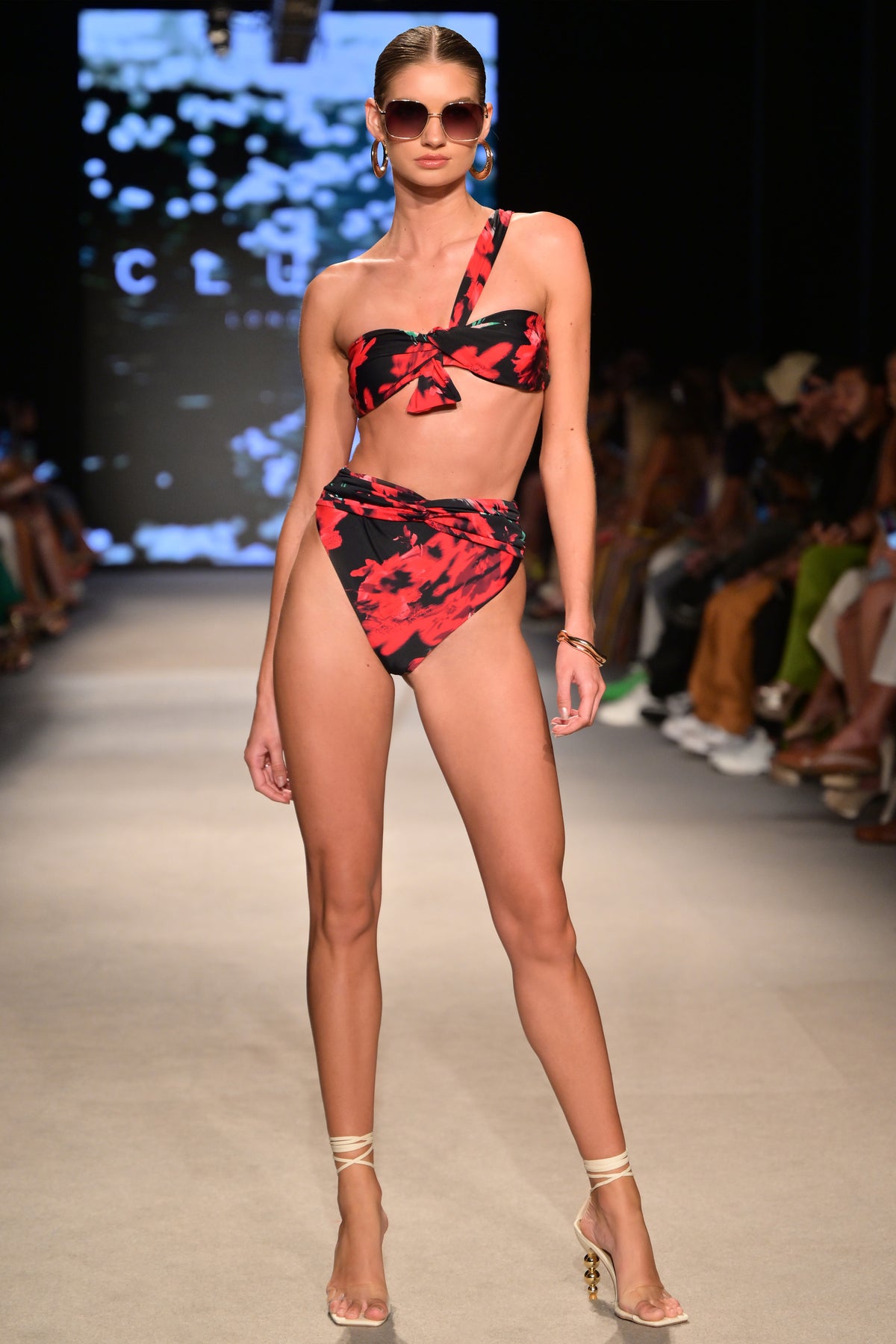 High Tide | Multi Print High Waisted Twist Front Bikini Bottoms - Club L 