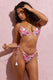 Sweep | Pink Porcelain Print Beaded String Bikini Bottoms - Club L 