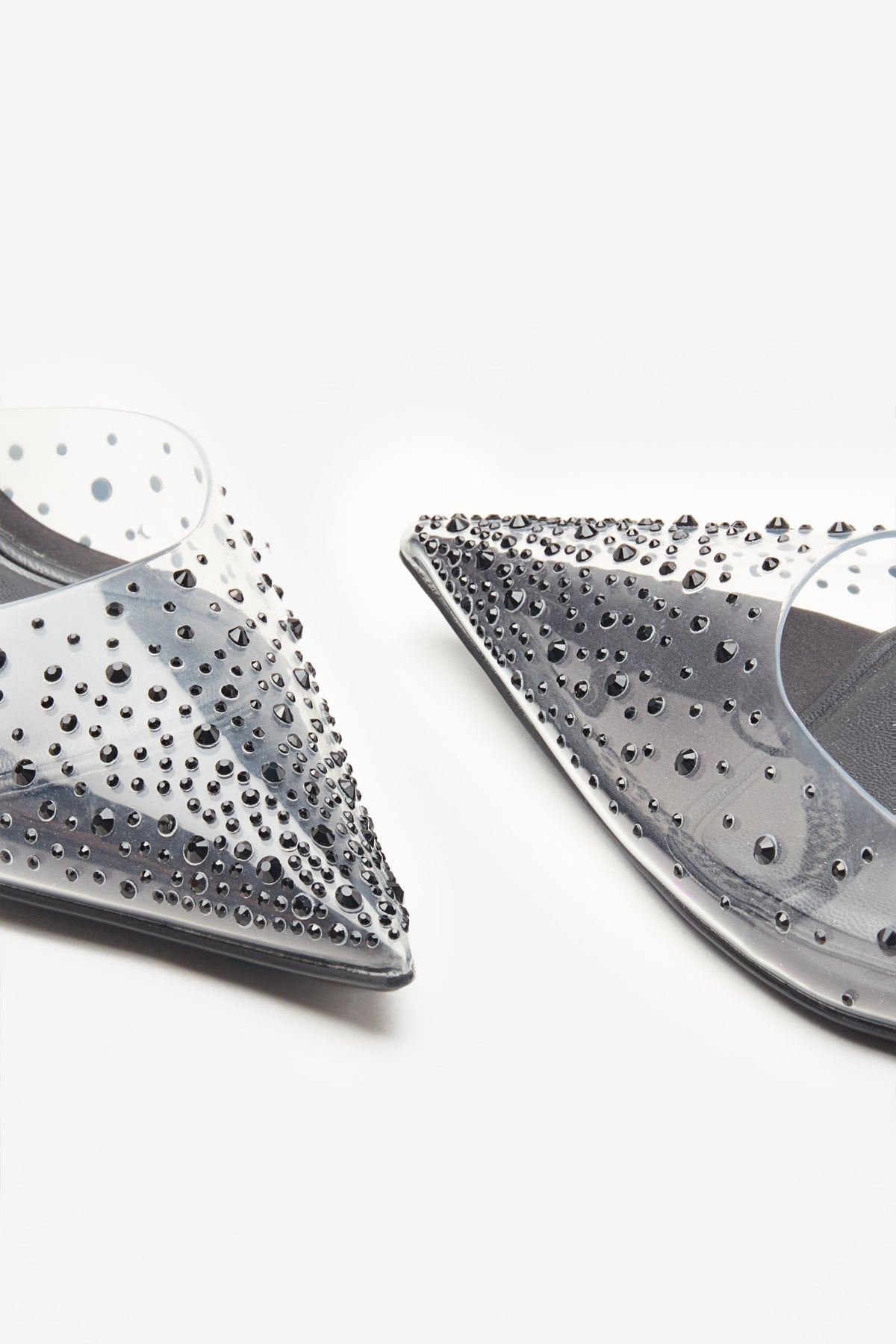 Covergirl | Black Diamante Sling Back Pointed Heels - Club L 