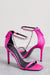 Oh Please | Pink Strappy Heeled Sandals With Diamante Chains - Club L 
