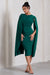 Marysol | Bottle Green Asymmetric Cape Midi Dress - Club L 