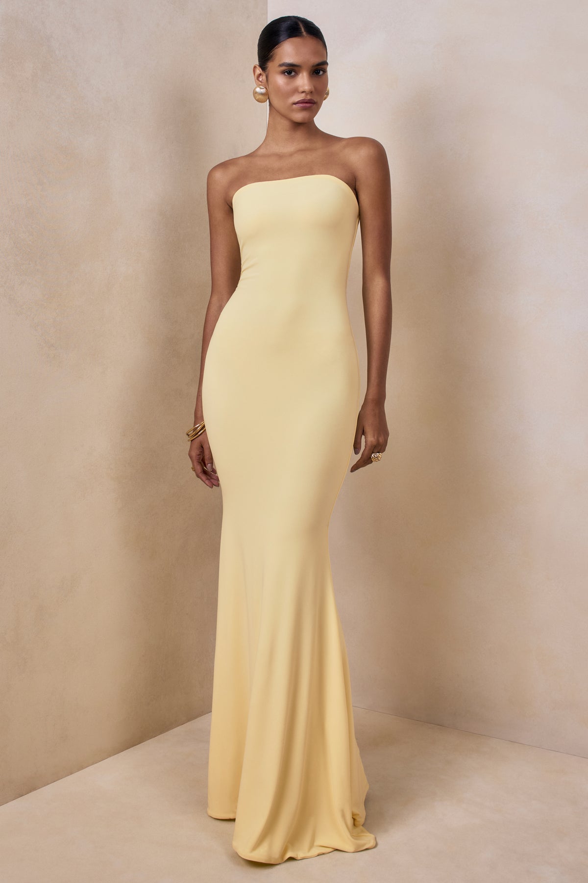 Ceremony Lemon Bandeau Maxi Dress Club L London - UK Ceremony Lemon Bandeau Maxi Dress Club L London - UK