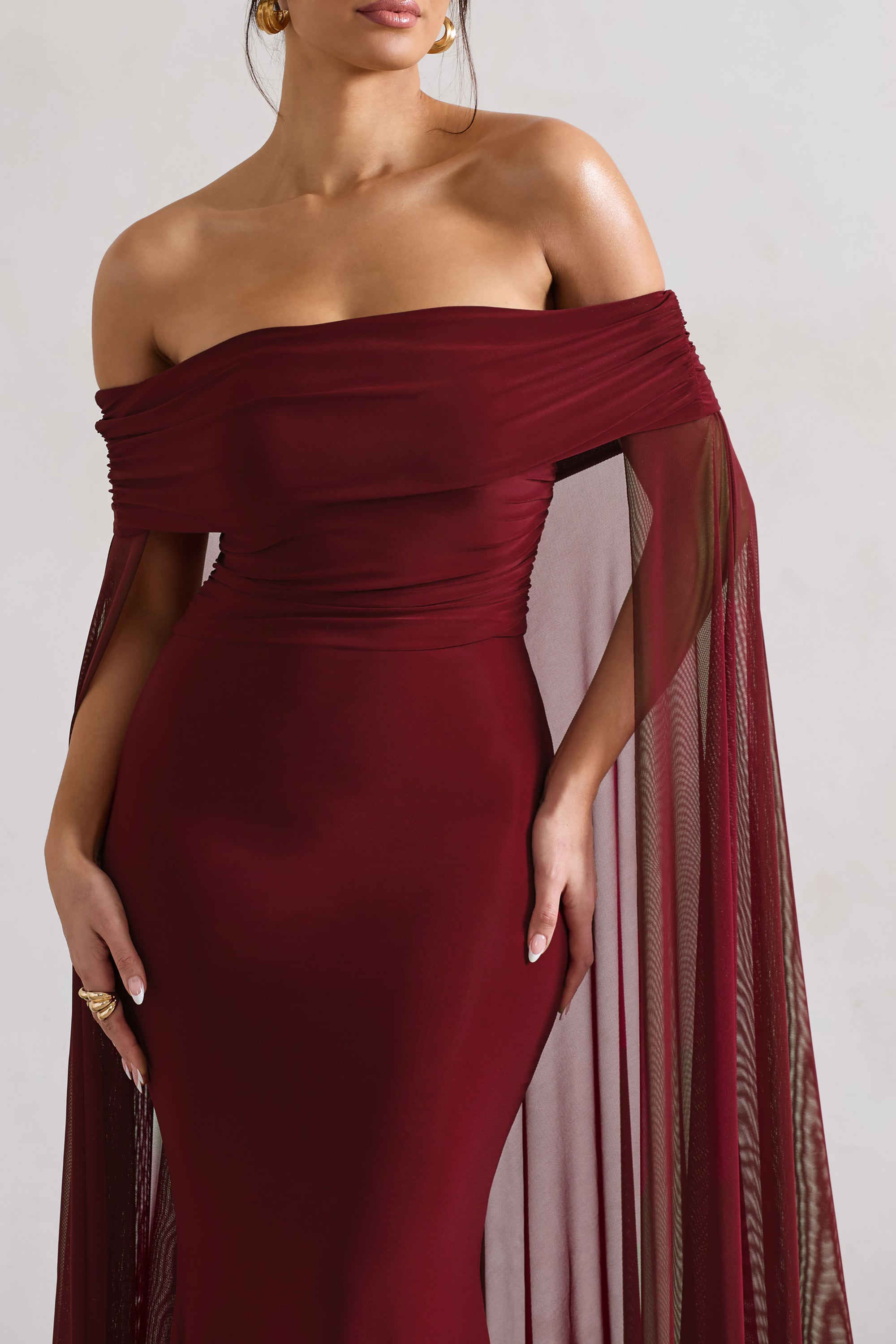 club london carlotta dress Carlotta | White Bardot Maternity Maxi Dress With Chiffon Cape