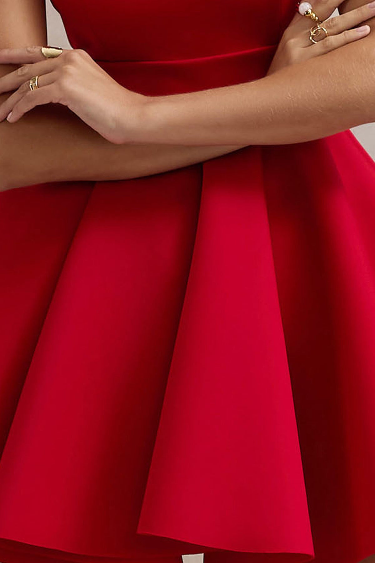 Waverly Red Racer-Neck Sleeveless Skater Mini Dress Club L London - UK Waverly Red Racer-Neck Sleeveless Skater Mini Dress Club L London - UK