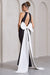 Bestow | Black Open-Back Maxi Dress With Oversized White Bow - Club L 