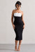 My Darling | Black Tailored Bandeau Split Midi Dress - Club L 