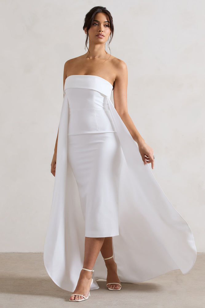 Save Date Bandeau Midi Dress Train