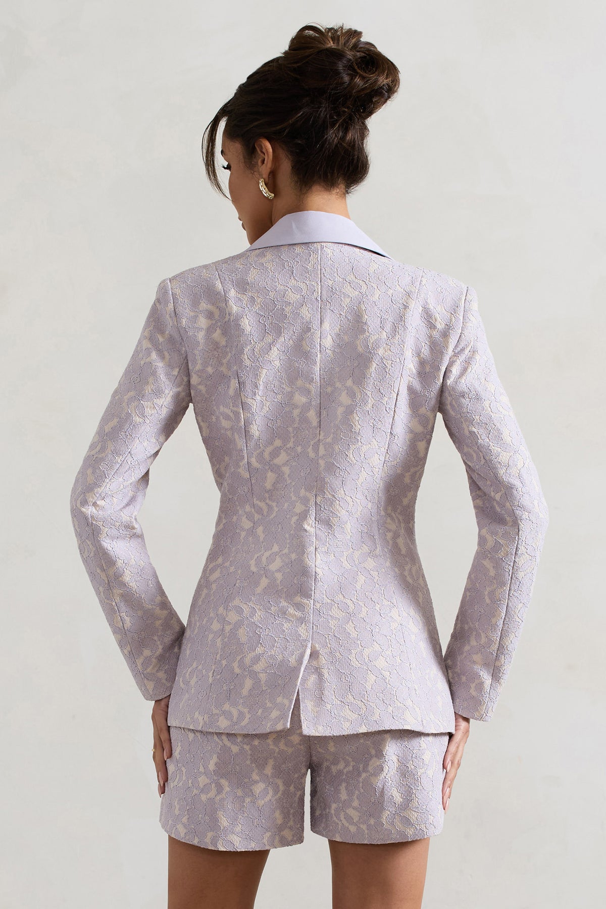 Kennedy | Mauve Lace Tailored Blazer - Club L 