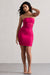 Indie | Dark Pink Bodycon Bandeau Mini Dress With Cut-Outs - Club L 