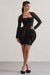 Alto | Black Square-Neck Mini Dress With Puff Skirt - Club L 