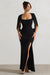 Broadway | Black Embellished Fishtail Maxi Dress With Cape Sleeves - Club L 