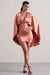 Olsen | Coral Satin Plunge-Neck Cape Mini Dress - Club L 