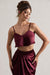 Fawn | Plum Satin Cami Crop Top - Club L 