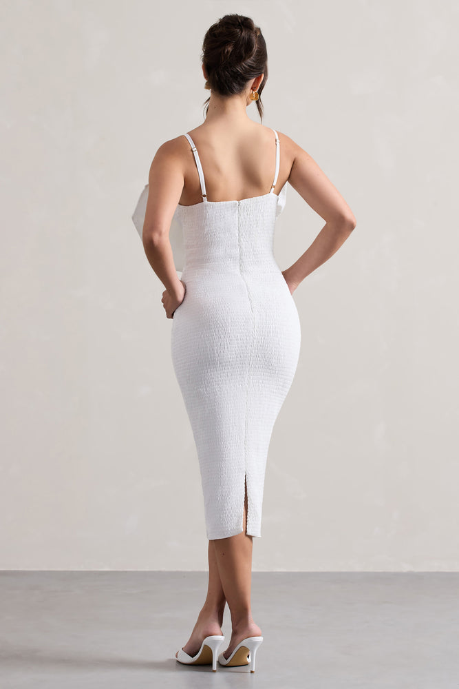 princess polly baby blue dress Bodycon White Midi Dress with Long Sleeve S / White main image 0