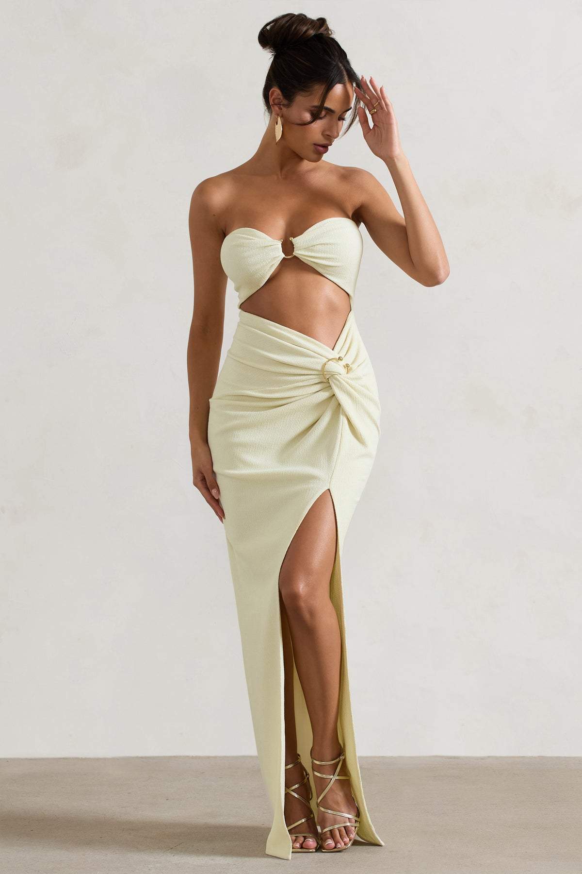 chinese dress ladies Rent or Hire | Bleue Asymmetrical Cut Out Maxi Dress "Shona Joy"