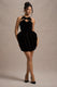 Bonet | Black Strappy Structured Velvet Mini Dress With Bow Detail - Club L 