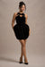 Bonet | Black Strappy Structured Velvet Mini Dress With Bow Detail - Club L 
