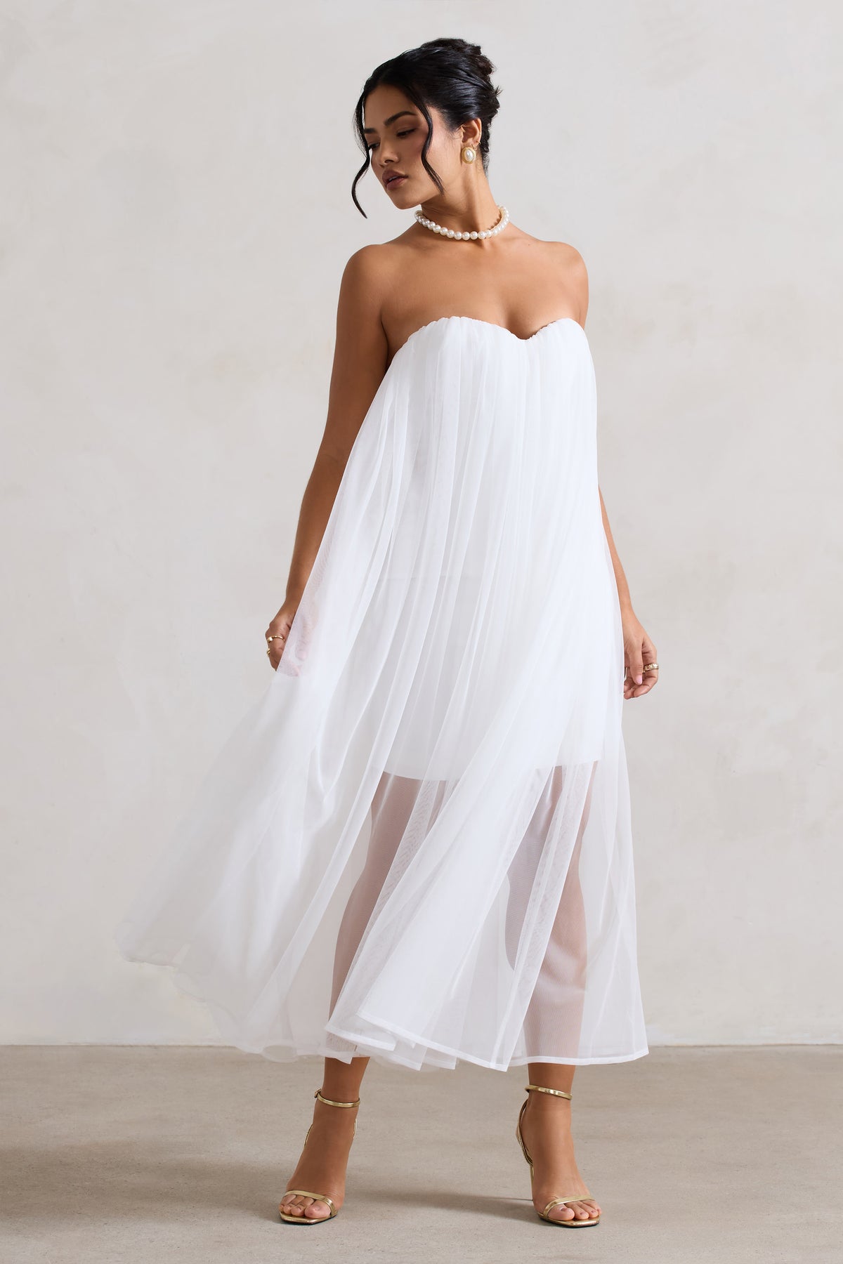 Dreamland Ivory Sweetheart Corset Mini Dress With Tulle Overlay Club L London - UK Dreamland Ivory Sweetheart Corset Mini Dress With Tulle Overlay Club L London - UK