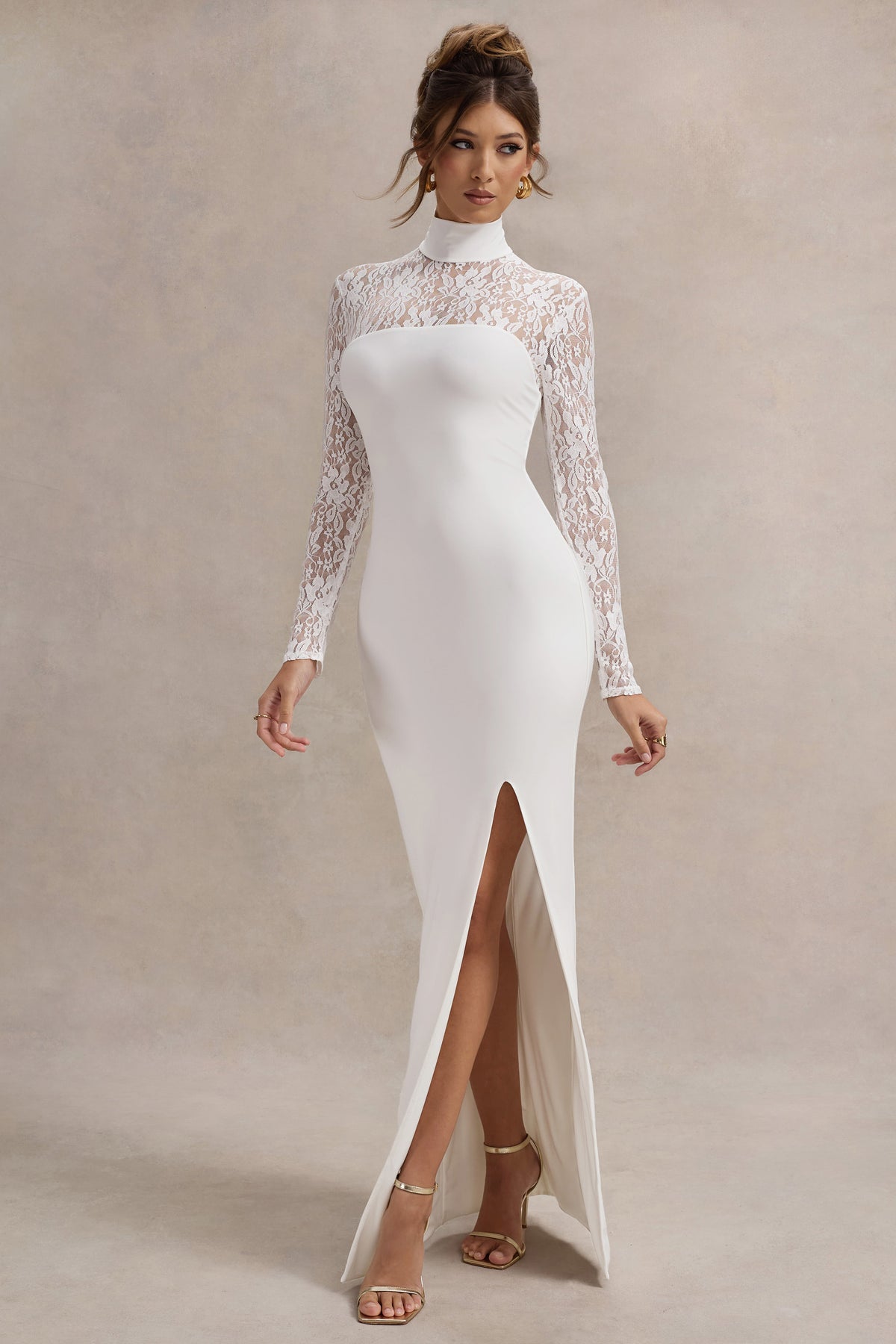 fitted lace wedding dress Embellished Long Sleeve White Modest Evening Dress Modora UK fitted lace wedding dress Embellished Long Sleeve White Modest Evening Dress Modora UK
