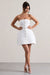 Anniston | White Bandeau Tailored Buttoned Mini Dress - Club L 