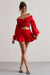 Rossana | Red Tiered Frilled Shorts - Club L 