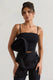Whirlwind | Black Strappy Top With Oversized Ruffle Detail - Club L 