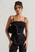 Whirlwind | Black Strappy Top With Oversized Ruffle Detail - Club L 