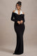 Living High | Black & White Halter-Neck Split Maxi Dress - Club L 