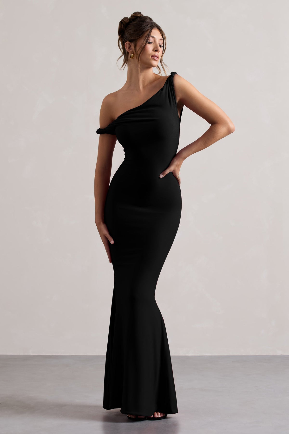 Lita | Black Twisted Asymmetric Maxi Dress - UK 16 Black Lita | Black Twisted Asymmetric Maxi Dress - UK 16 Black