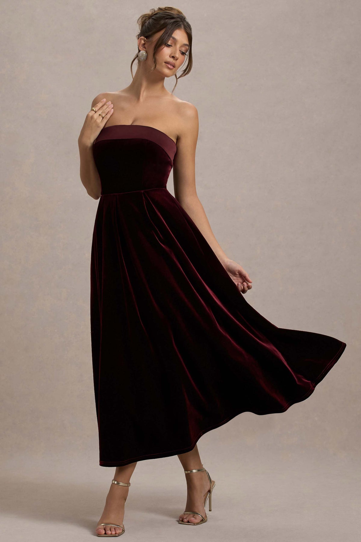 Delray Port Velvet Bandeau Midi Dress