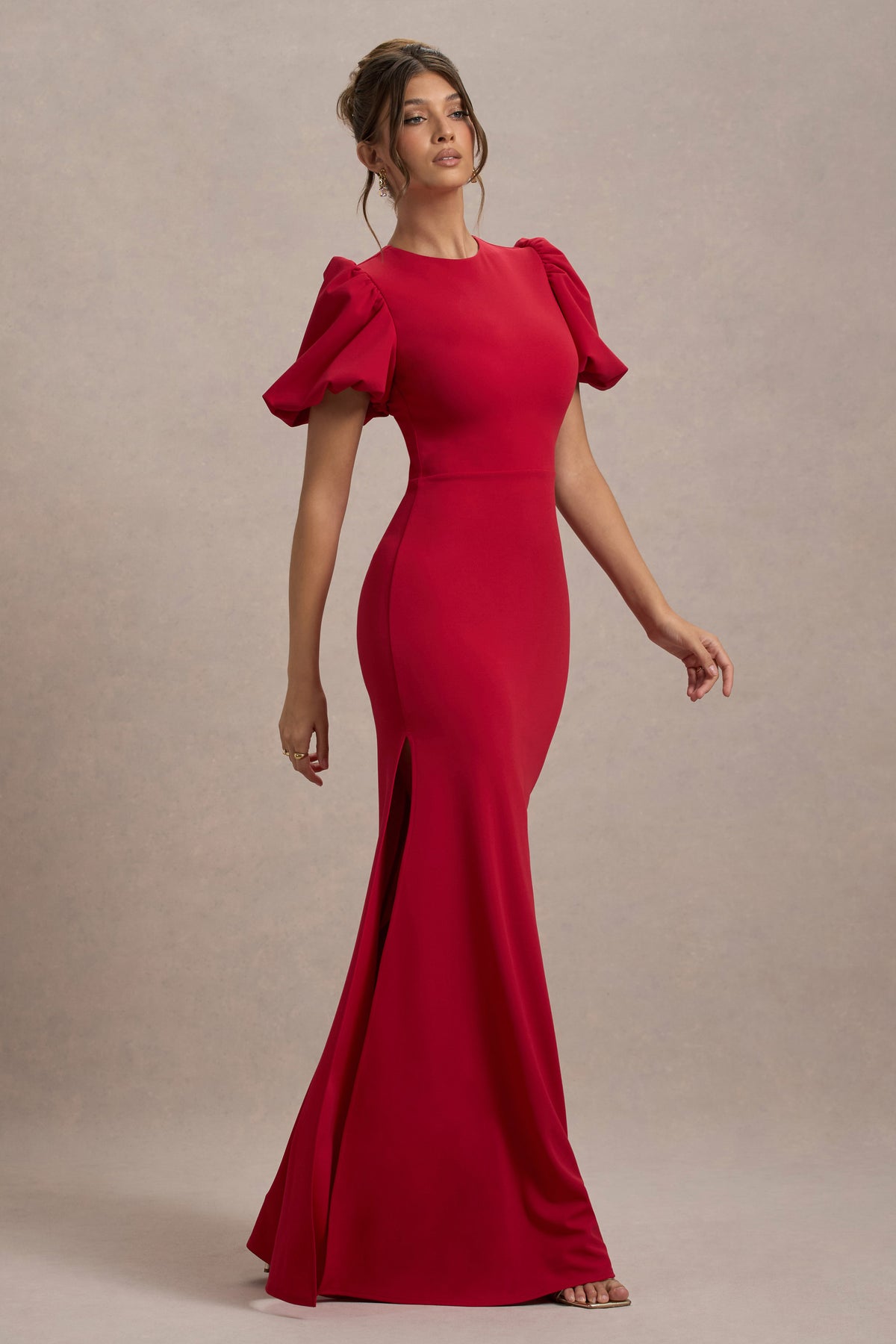 Love Letters | Red Puff-Sleeve Maxi Dress - Club L 