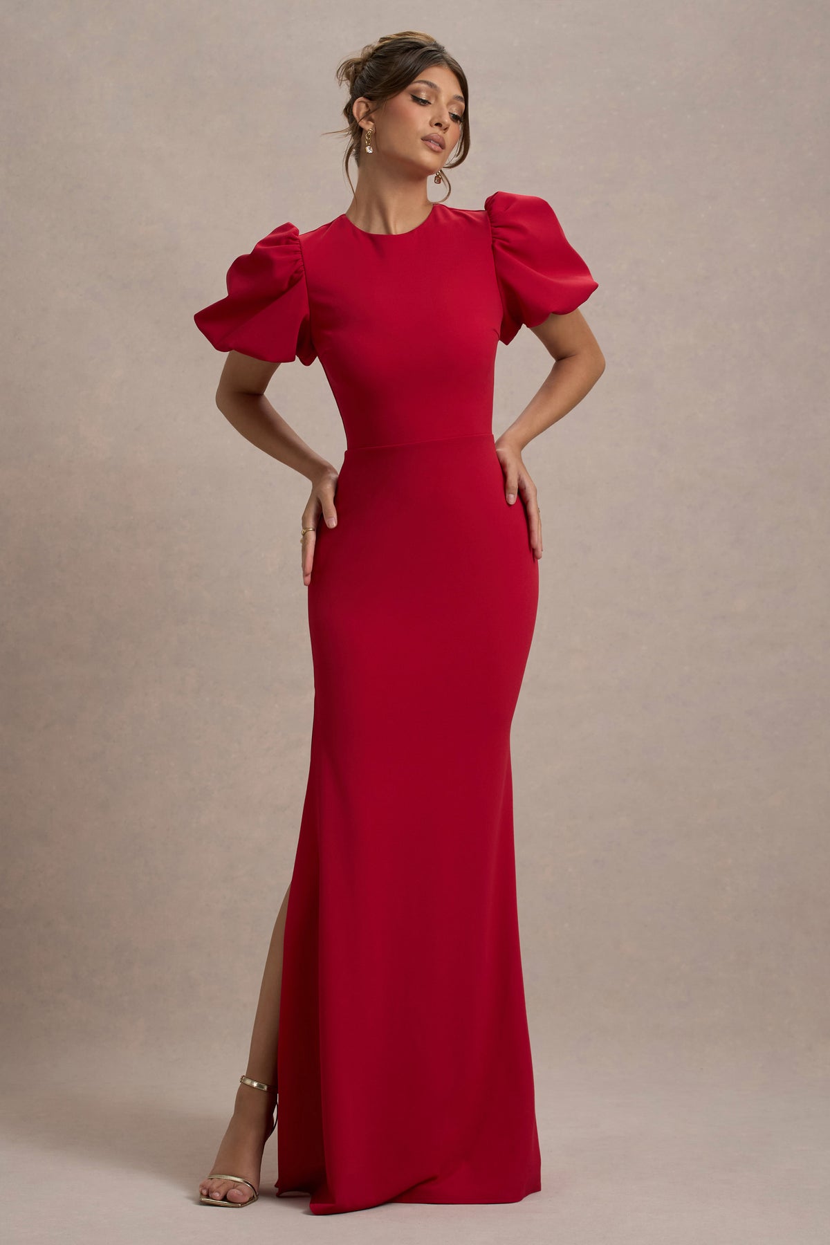 Love Letters Red Puff-Sleeve Maxi Dress – Club L London Love Letters Red Puff-Sleeve Maxi Dress – Club L London