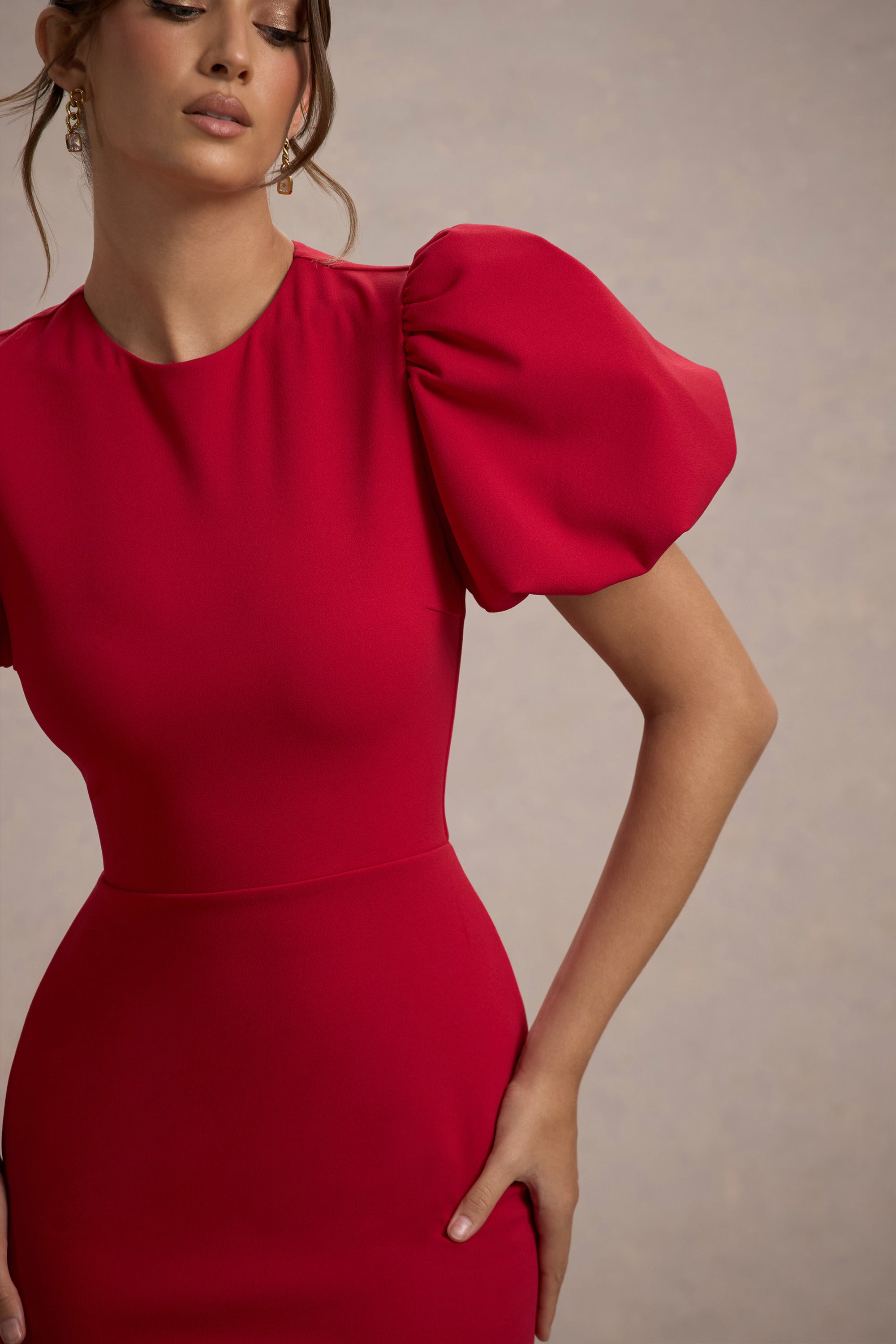 Love Letters | Red Puff-Sleeve Maxi Dress - Club L 