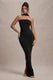 Nobu | Black Bandeau Maxi Dress With Halter-Collar - Club L 