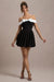 Minimoiselle | Black & White Bow Bardot Mini Dress With Puff-Ball Skirt - Club L 